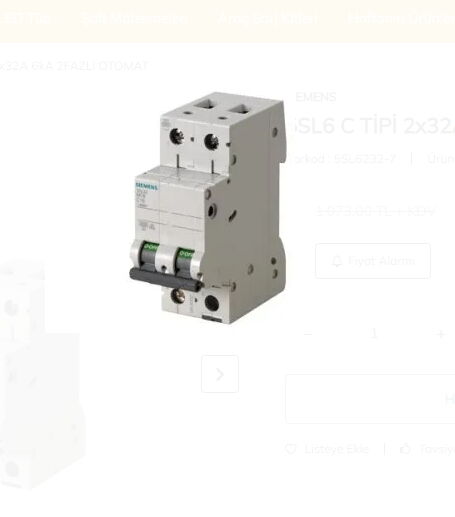 Siemens 5SL6232-7 2x32A C Otomat 6kA