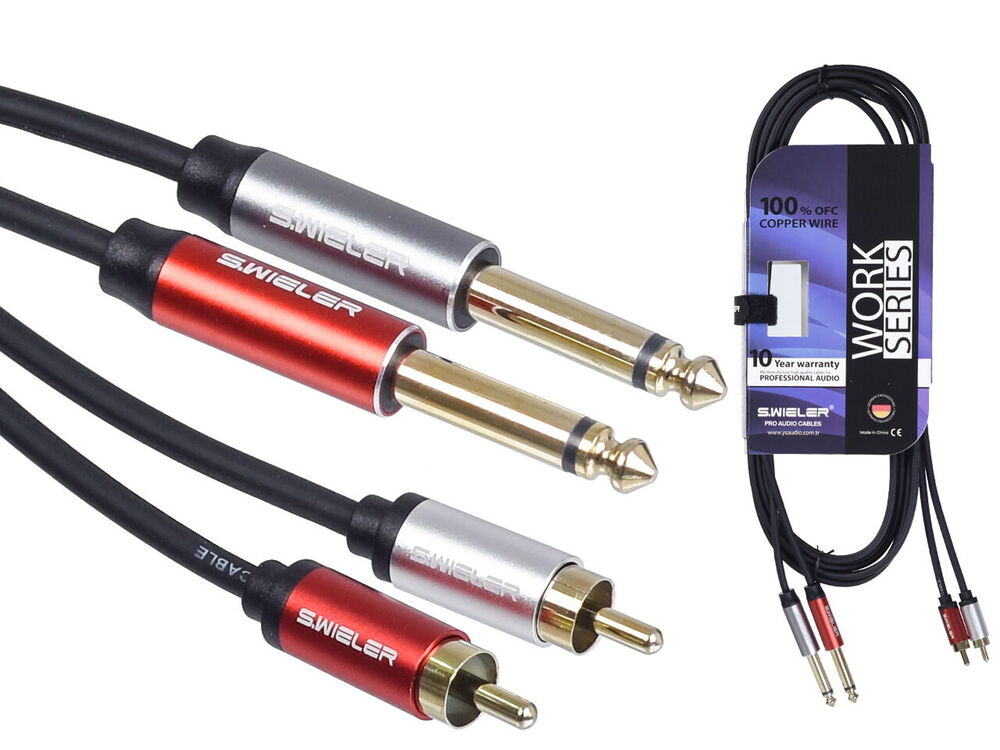 S.Wieler SR2M2-3M 2xRca - 2x6.3mm Mono Kablo 3m