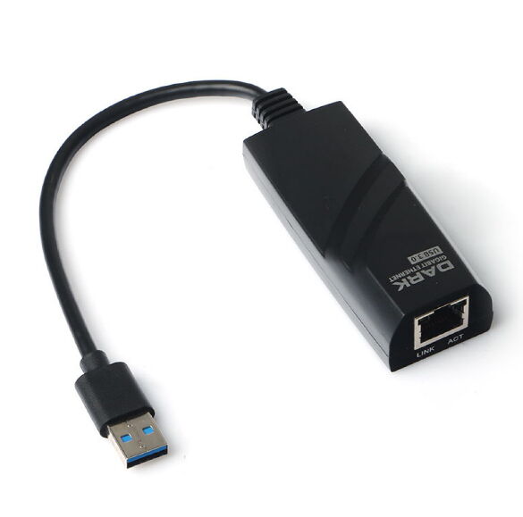 Dark USB 3.0 Type-A Gigabit LAN Adapter