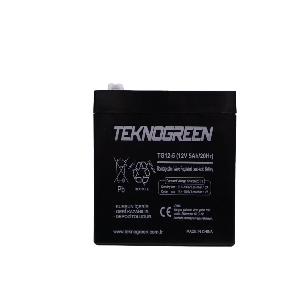 Teknogreen 12V 5Ah Bakımsız Kuru Akü (K.10)