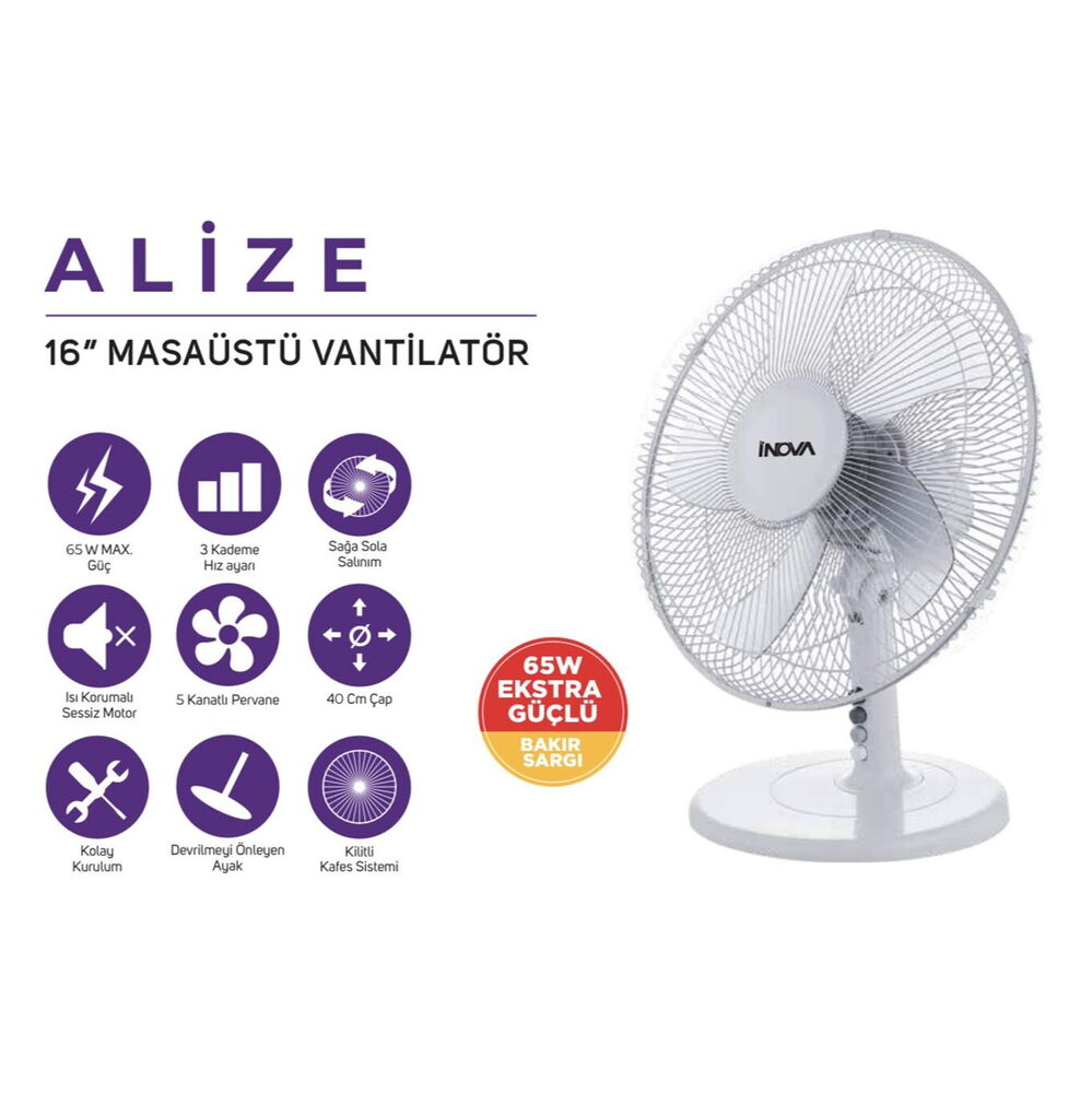 İnova Alize 16' Masaüstü Vantilatör