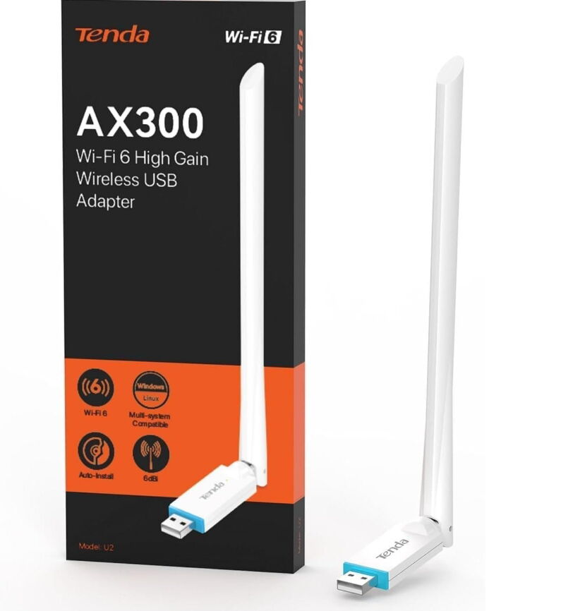 Tenda U2 AX3000 Wifi6 Kablosuz Usb Adaptör