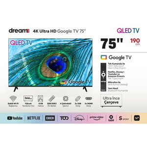 Dreamstar 75' 190cm 4K UHD Qled Google Tv #2