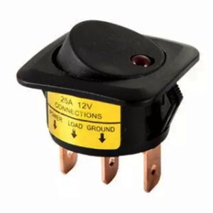 IC132D ON-OFF Mavi Ledli Anahtar 12VDC 25A 3P