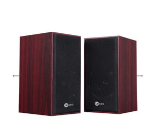 Lecoo DS105 6W 1+1 Klasik Kırmızı Ahşap Hoparlör #2