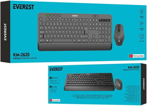 Everest KM-2620 Siyah Kablosuz Klavye Mouse Seti #3