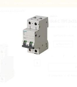 Siemens 5SL6232-7 2x32A C Otomat 6kA