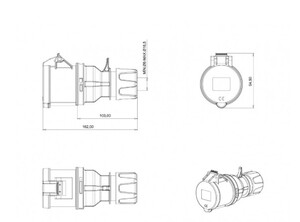 Bemis 3x32A 250V IP44 Monofaze Uzatma Priz #2