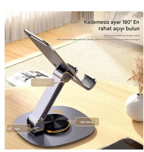 Bix TS01 Ayarlı Metal Masaüstü Tablet Tutucu Gri #2