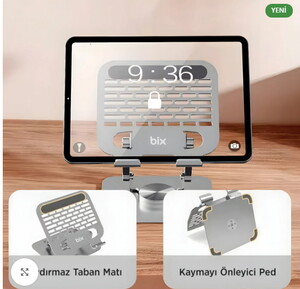 Bix PS01 360° Dönebilen Metal Tablet Standı #3