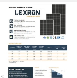 Lexron 220W Monokristal Güneş Paneli #2