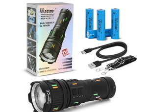 Watton WT-731 5000 Lümen Şarjlı El Feneri
