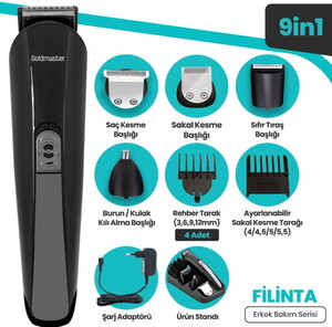 Goldmaster Filinta GM-7171 9in1 Erkek Bakım Seti #2