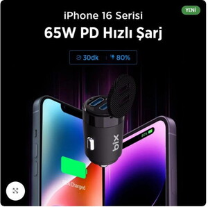 Bix BXAC65C 65W Type-C/Usb Araç Şarj Cihazı Siyah #4