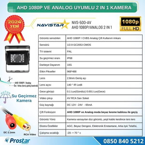 Navistar NVS-500-AV Şapkalı Araç Arka Kamerası #5