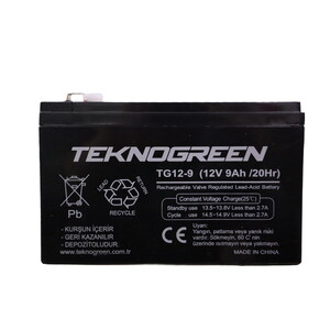 Teknogreen 12V 9Ah Bakımsız Kuru Akü (K.10)
