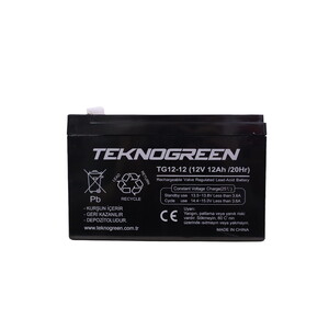 Teknogreen 12V 12Ah Bakımsız Kuru Akü (K.4)