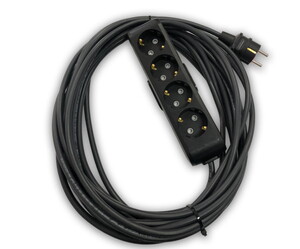 Dörtlü Çocuk Korumalı Topraklı Grup Priz Siyah 10m