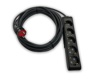 Beşli Çocuk Korumalı Topraklı Grup Priz Siyah 10m