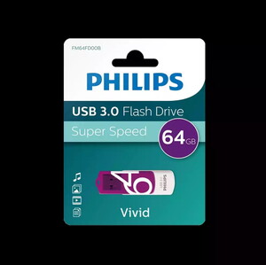 Philips Vivid 64Gb Usb 3.0 Flash Bellek Mor