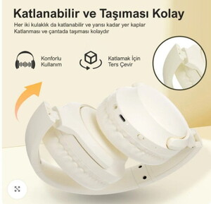 Bix H2 Kulak Üstü Bluetooth Kulaklık Beyaz #3
