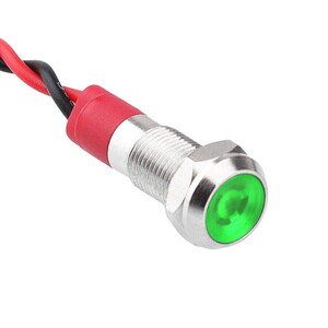 D6S-G Kablolu Metal Sinyal Lamb. 6mm 12-24V Yeşil