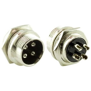 IC261M 12mm 4 Pin Mini Mayk Fiş Şase Monte Erkek