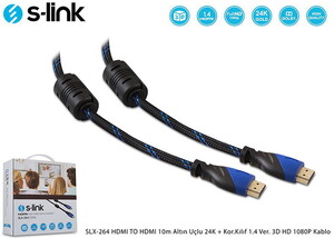 S-Link SLX-264 10m. Kor. Kılıflı Gold 24K Hdmi Kab #4
