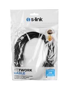 S-Link SL-CAT602BK 2m Siyah Cat6 Patch Kablo #2